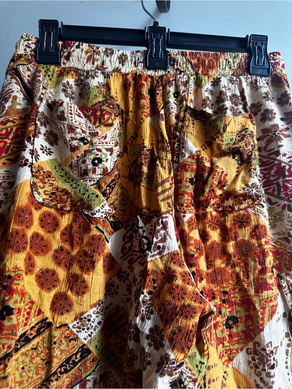 Christian Siriano Orange Floral Patchwork Wide-Leg Pants - Picture 13 of 14